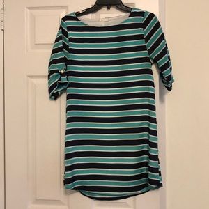 Striped summer dress with button detail